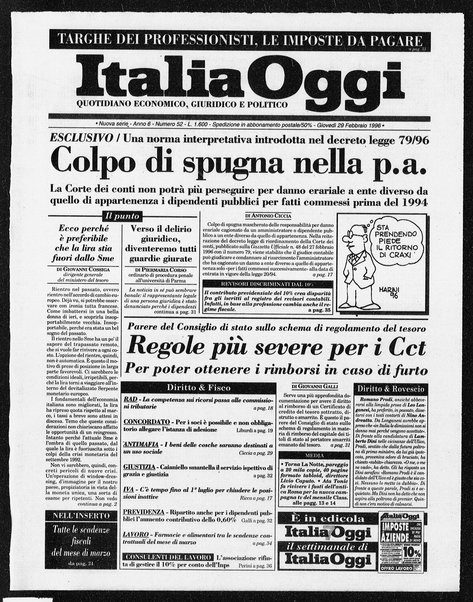 Italia oggi : quotidiano di economia finanza e politica